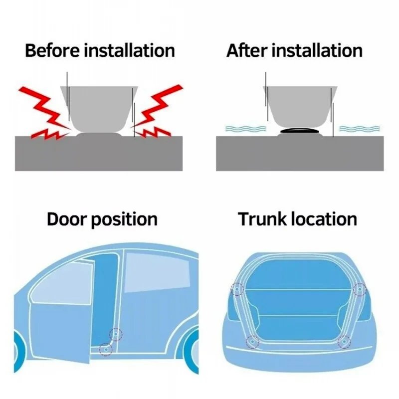 Hot Selling Car Anti-collision Auto Door Closing Absorber Anti-shock Protection Soundproof Silent Buffer Stickers Gasket