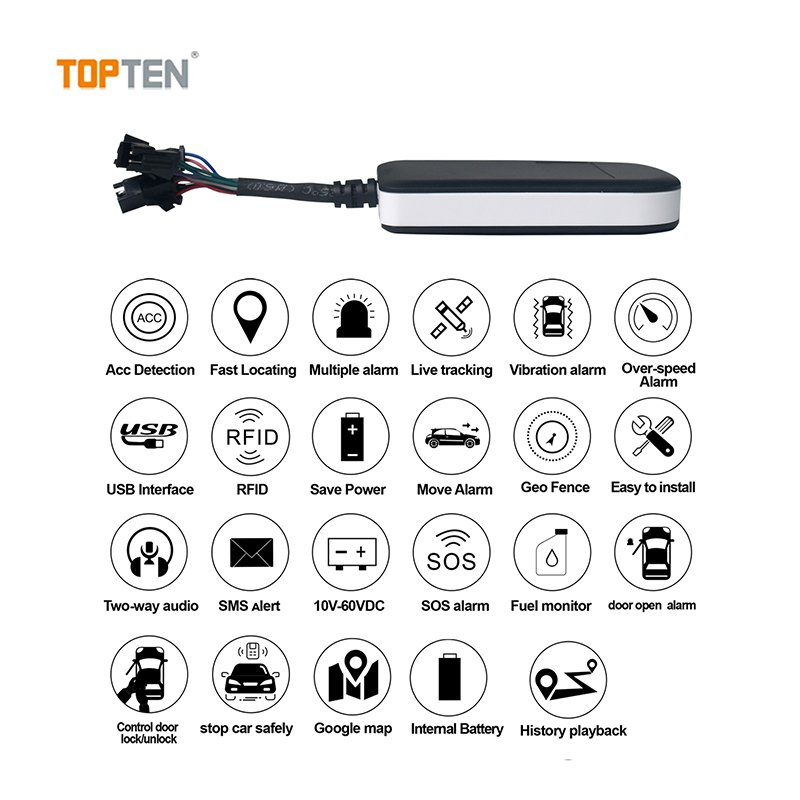 GPS Car Alarm with Door Lock/Unlock, Remote Engine Cut, Smart Ignition On/Off Detect, RFID for Fleet Management(TN)