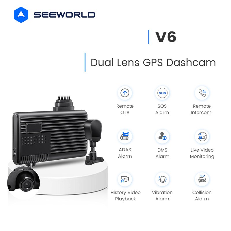 SEEWORLD Factory Price Anti Fatigue DSM Dashcam ADAS Wifi GPS and Alarm Live Tracking 4G Sim