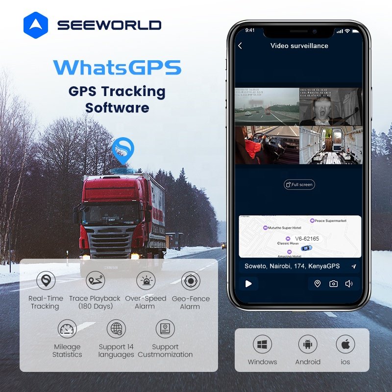 SEEWORLD Factory Price Anti Fatigue DSM Dashcam ADAS Wifi GPS and Alarm Live Tracking 4G Sim