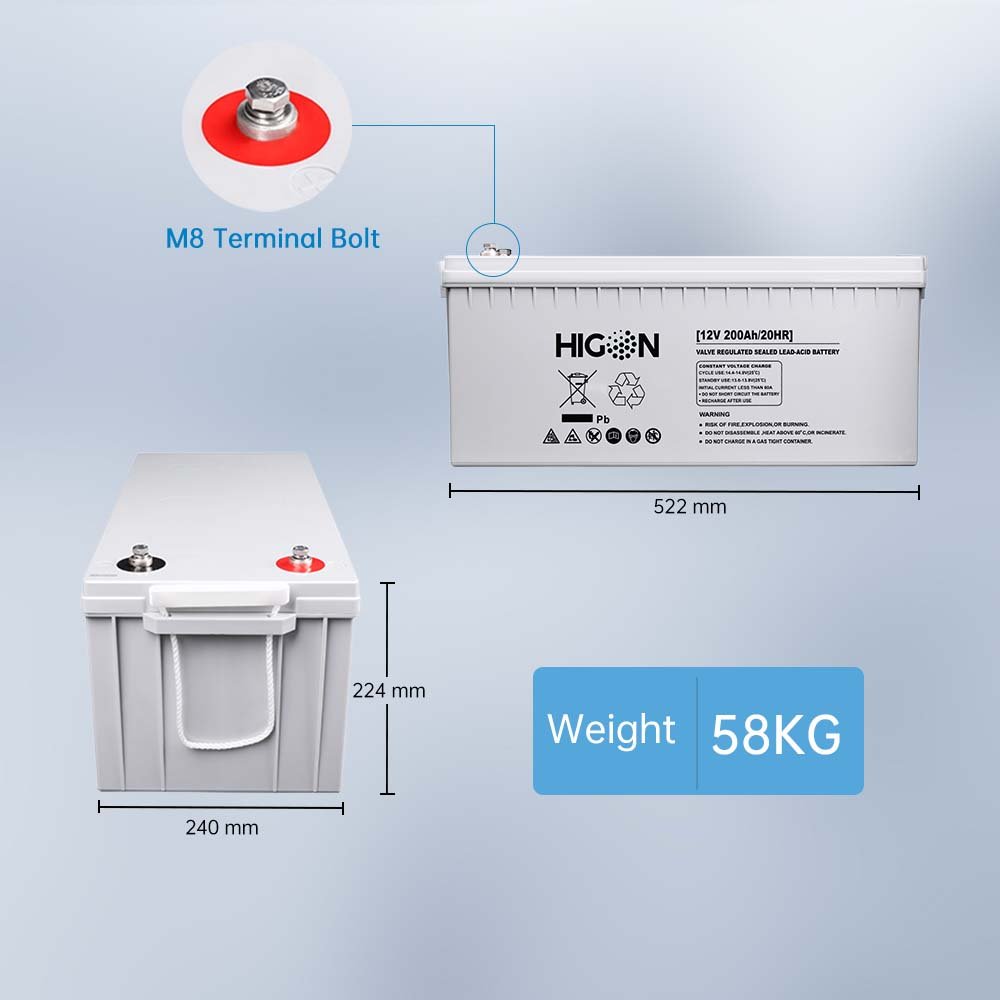 Higon Oem Narada Energy Battery 12V 200Ah 24V 48V 300Ah With High Quality