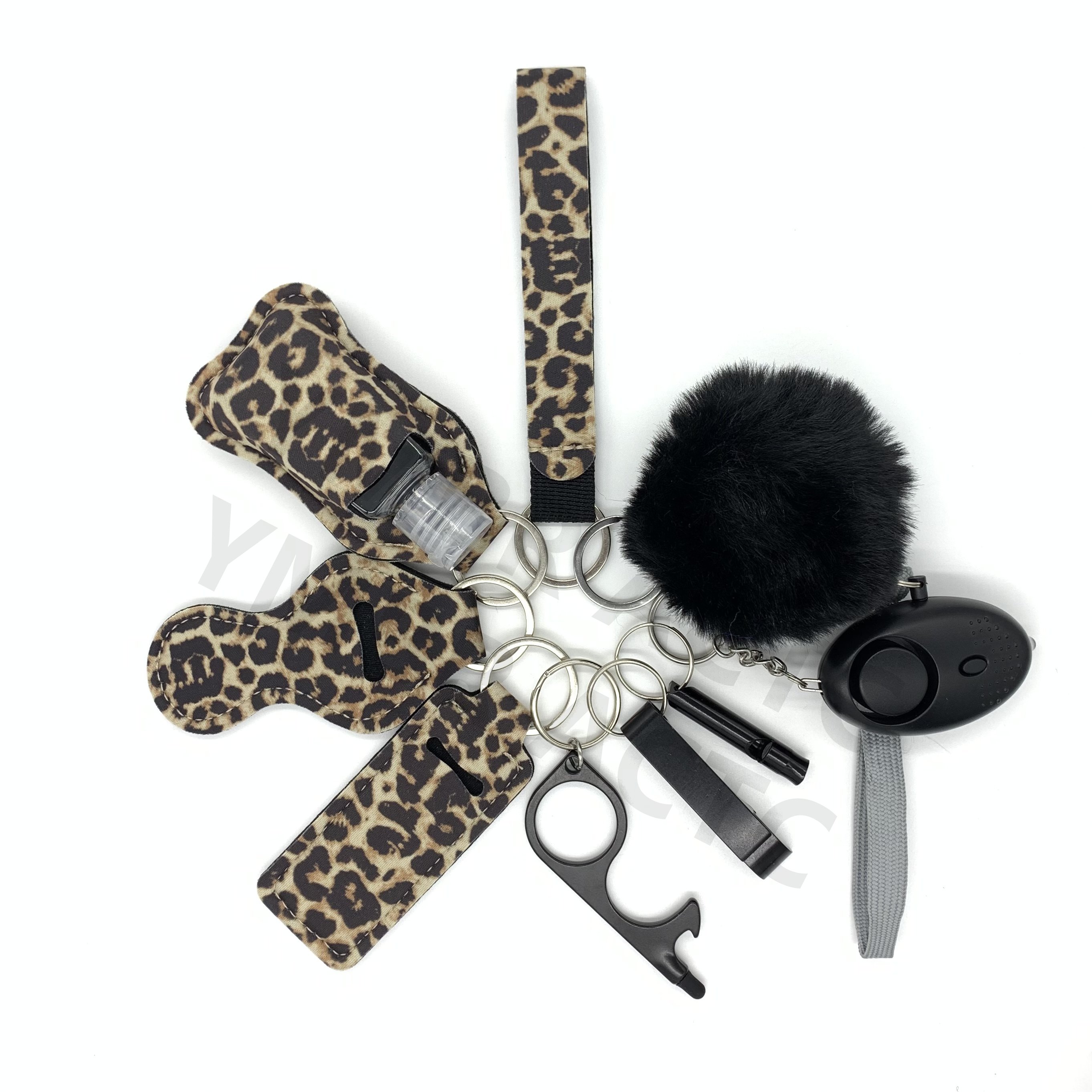 Good Selling Modern Novel Design Safety Cute Pompom Bottle Opener Defense With Car Flip Self Defense Keychain