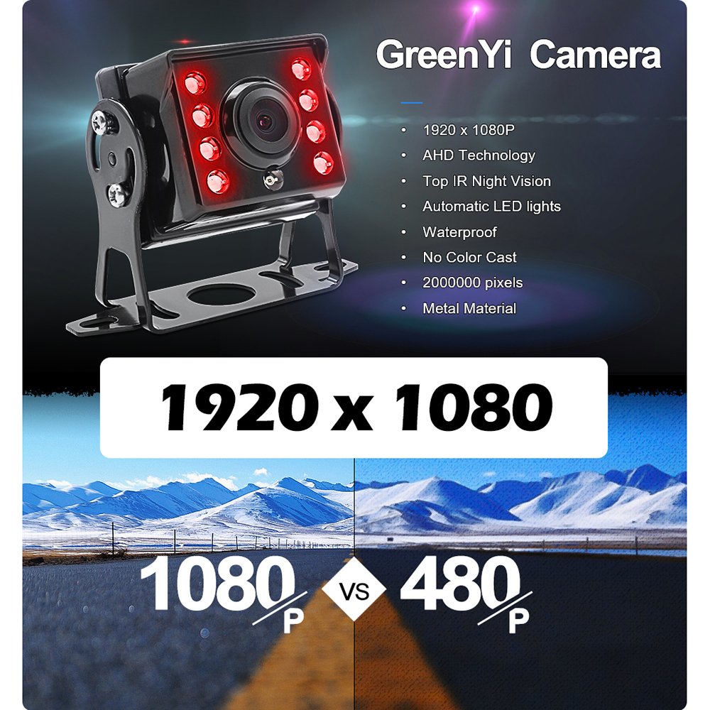10.36 Inch 4 Channel AI Smart Blind Spot Radar BSD Alarm Truck Bus Car DVR Recorder Monitor with 4 PCS AHD 1080P IR Camera