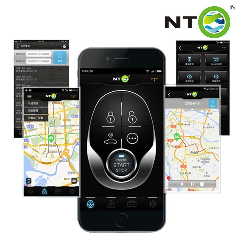NTO High Quality Anti Lost Gps Tracking Smart Universal App Control Engine Start Security Car Alarm System