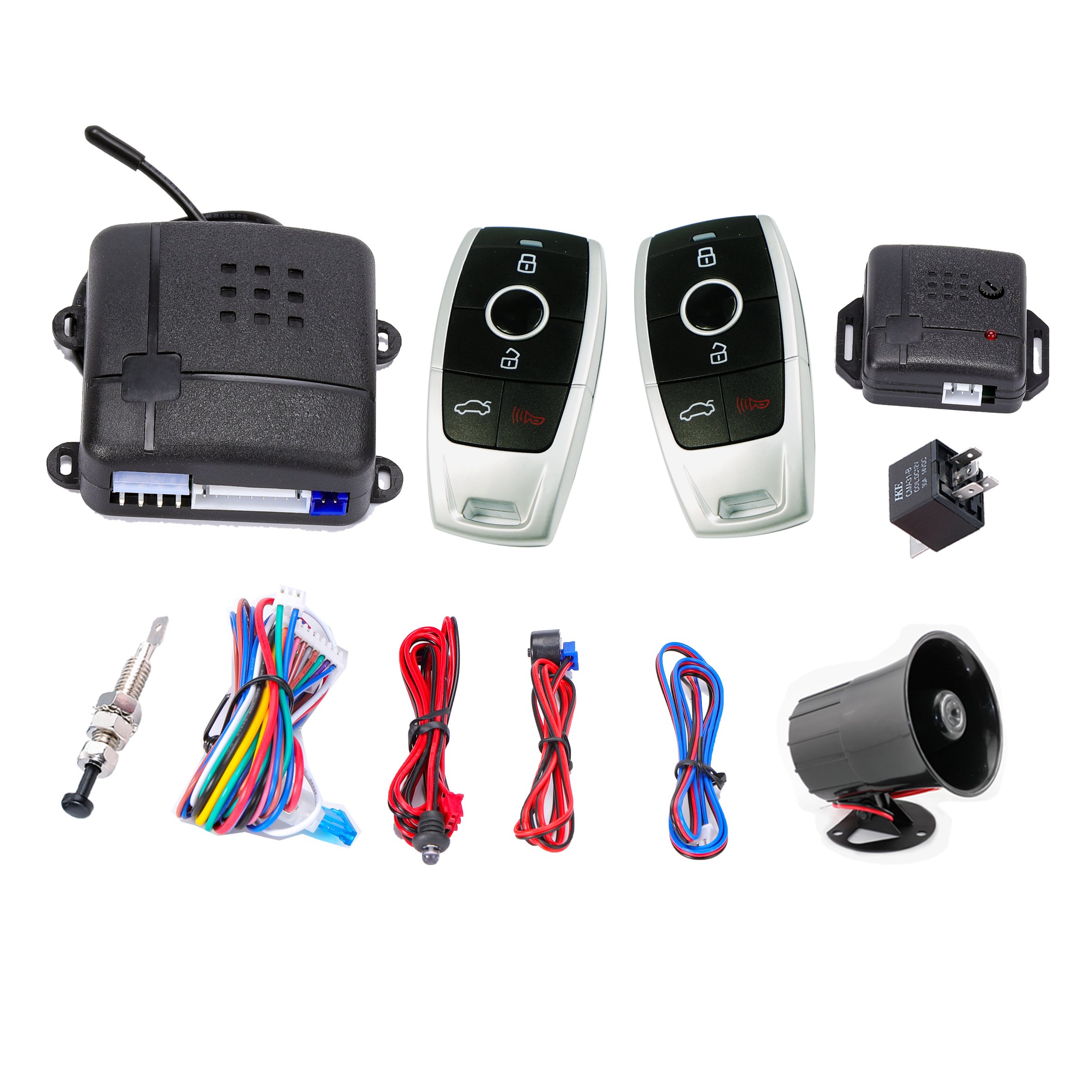 12V Universal Wholesale Car Security Alarm Variable Code/learning Code Anti-hijacking Auto Immobilizer One Way Car Alarm