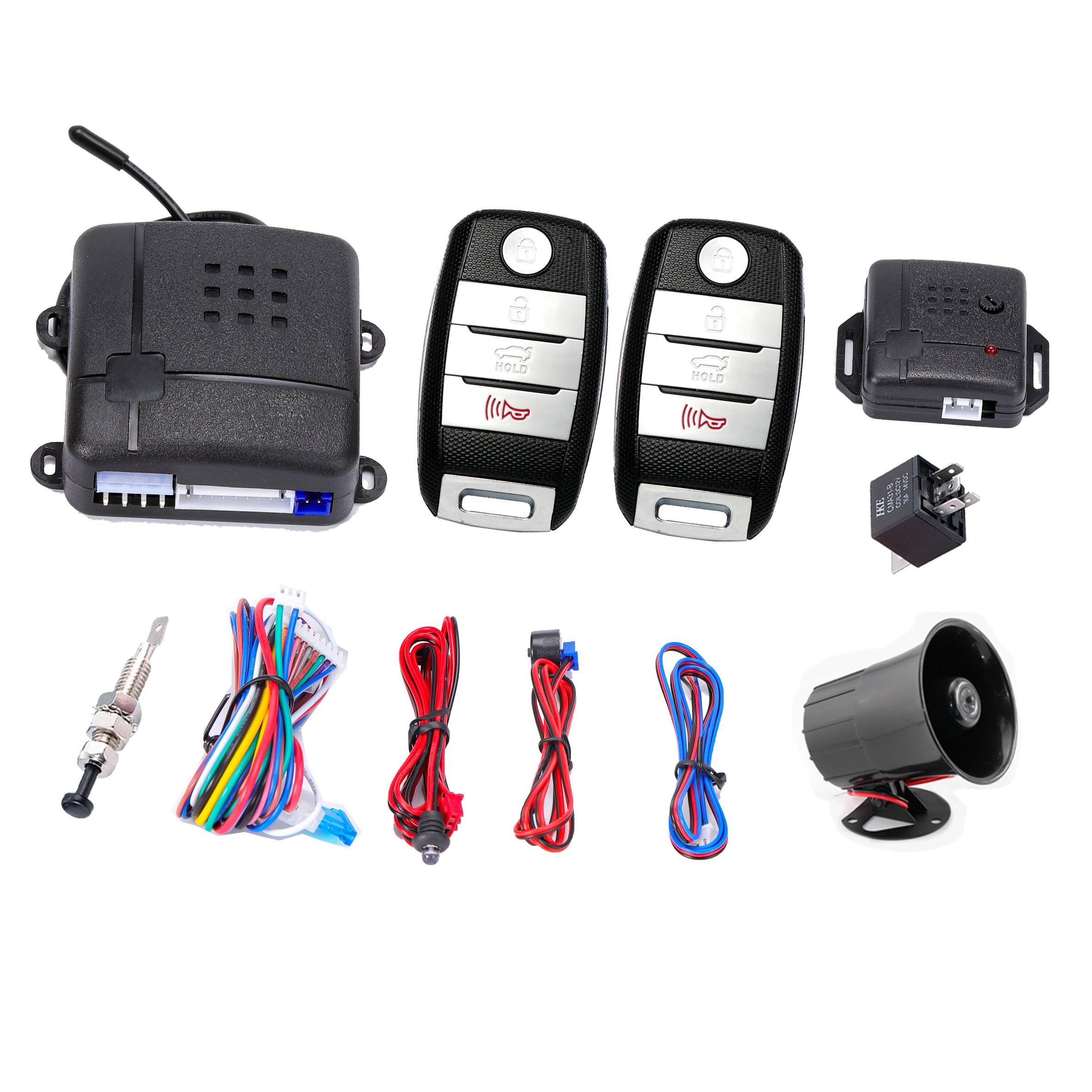 12V Universal Wholesale Car Security Alarm Variable Code/learning Code Anti-hijacking Auto Immobilizer One Way Car Alarm