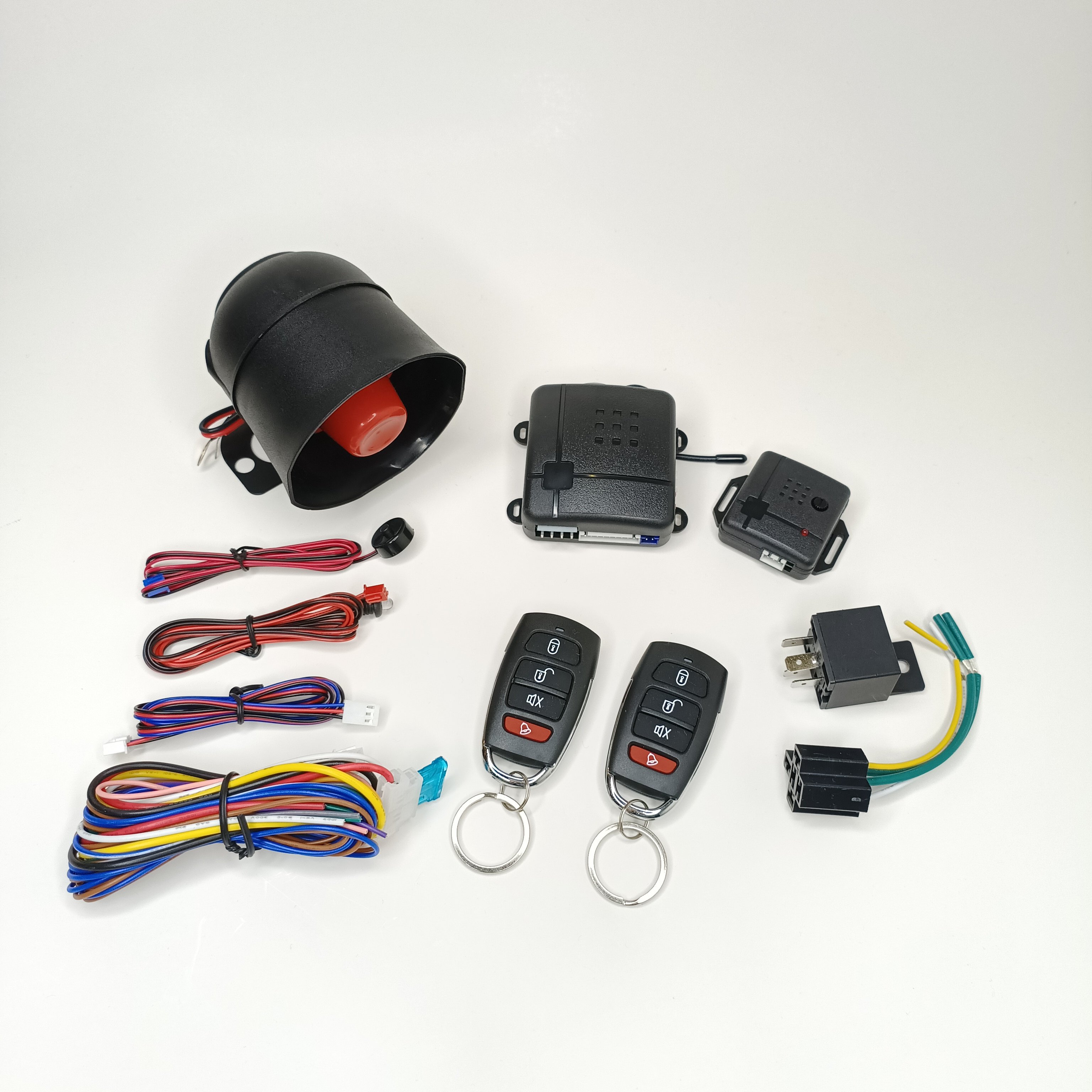 12V Universal Wholesale Car Security Alarm Variable Code/learning Code Anti-hijacking Auto Immobilizer One Way Car Alarm