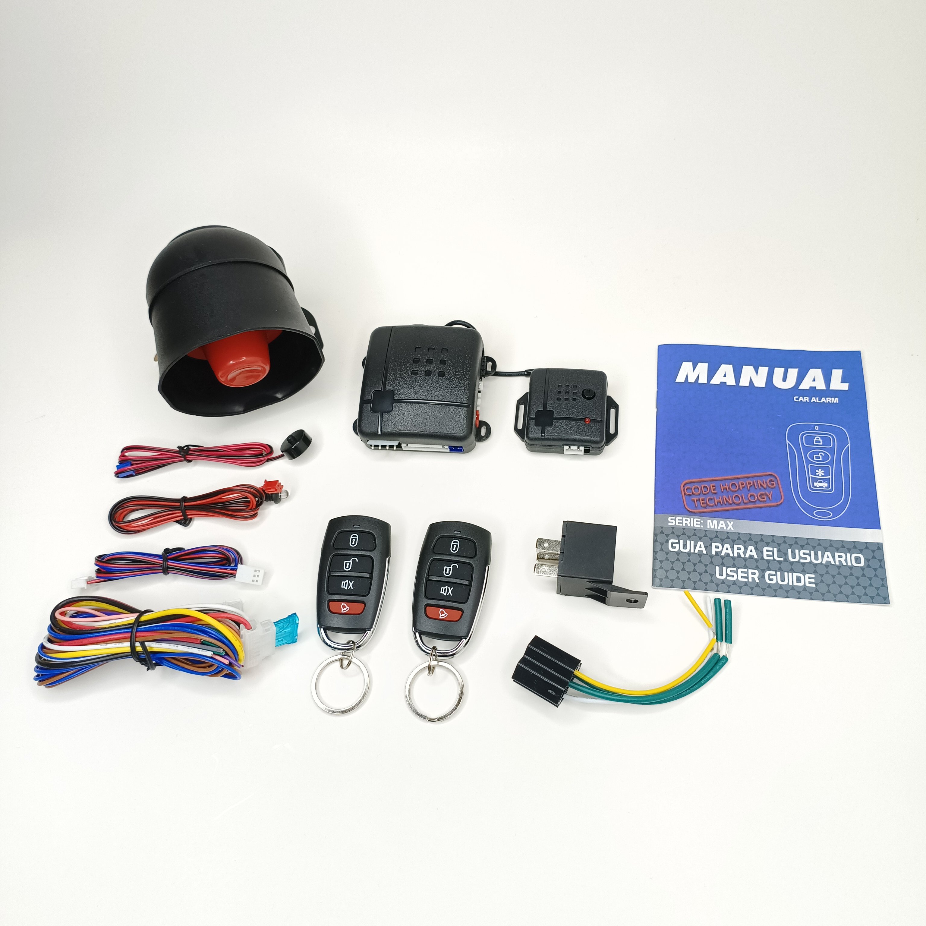 12V Universal Wholesale Car Security Alarm Variable Code/learning Code Anti-hijacking Auto Immobilizer One Way Car Alarm