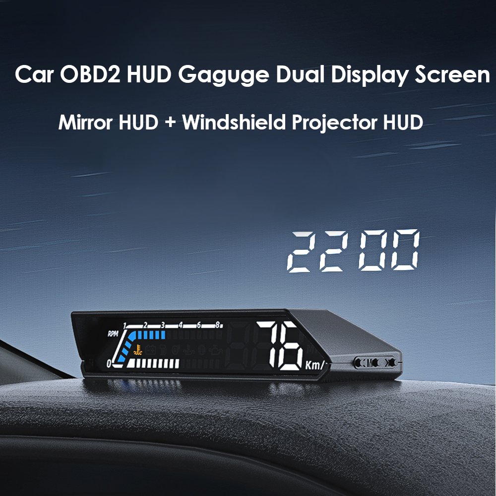 Vjoycar Wholesale Car Auto Gauge Meter Universal OBD2 RPM Water Temperature Digital LCD Car HUD Gauge Display