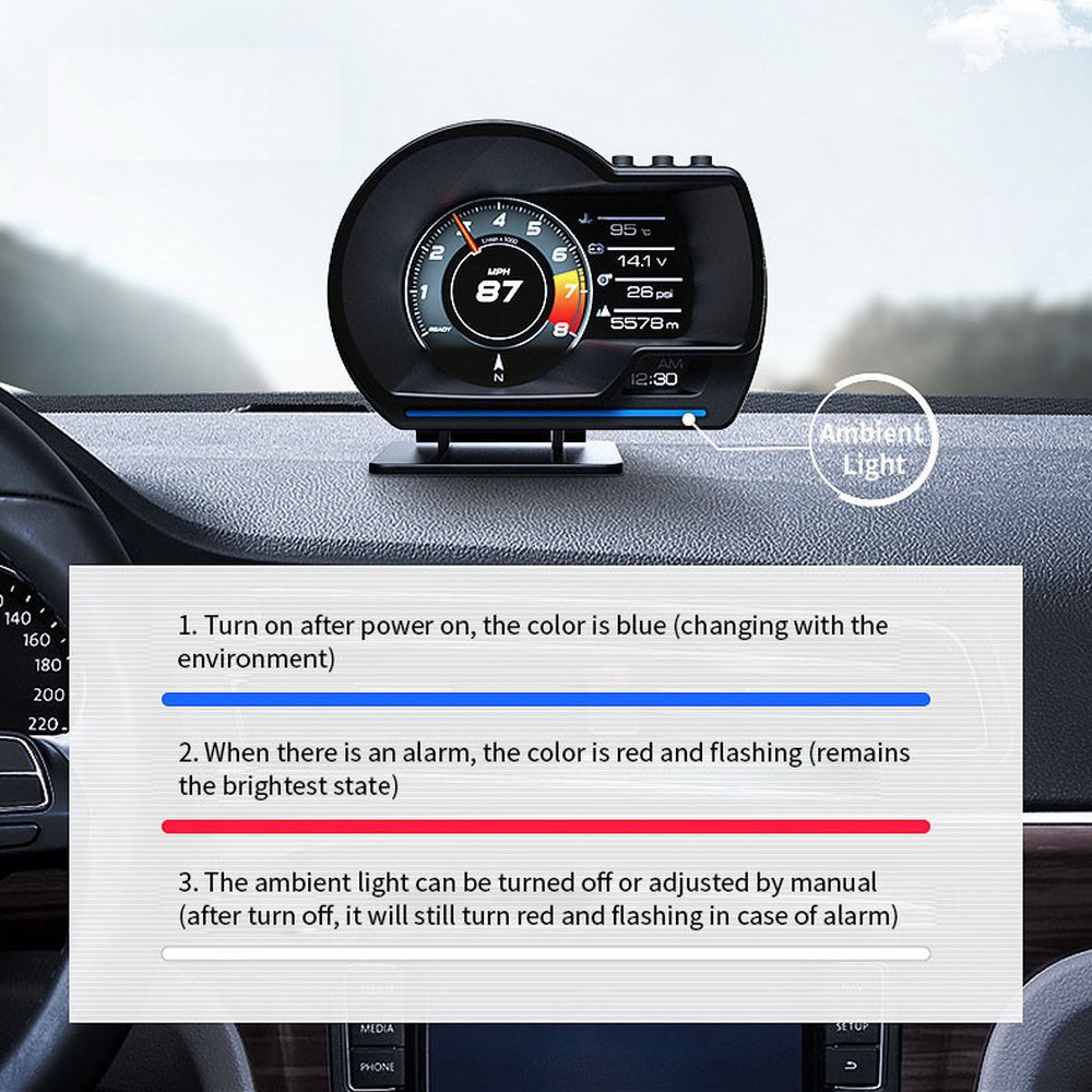 Vjoycar V60 Original HUD Heads up Display Digital GPS Speedometer Smart Car OBD Gauge Diagnostic Tools Hot Vehicle Electronics