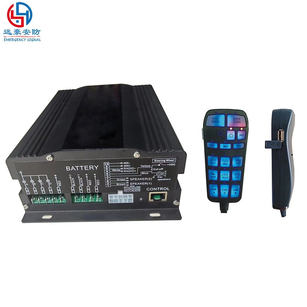 YUANHAO 200W/300W/400W Siren Mp3 Low Frequency Car Warning Siren High and Low Frequency Switching 12 Volt 24 Volt Dc Alarm Siren