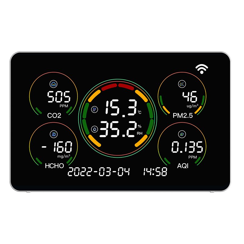 Digital LCD Thermometer Air Quality Monitor Alarm Remote Temperature and Humidity Transmitter With WIFI