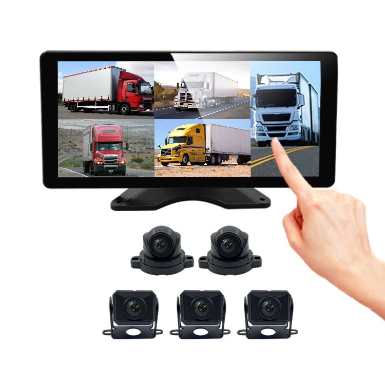 Wemaer 10.36 Inch Monitor Touch Screen Dash Cam Front Rear 1080P 5CH AHD Camera Sound Light Alarm BSD AI Truck Camera System