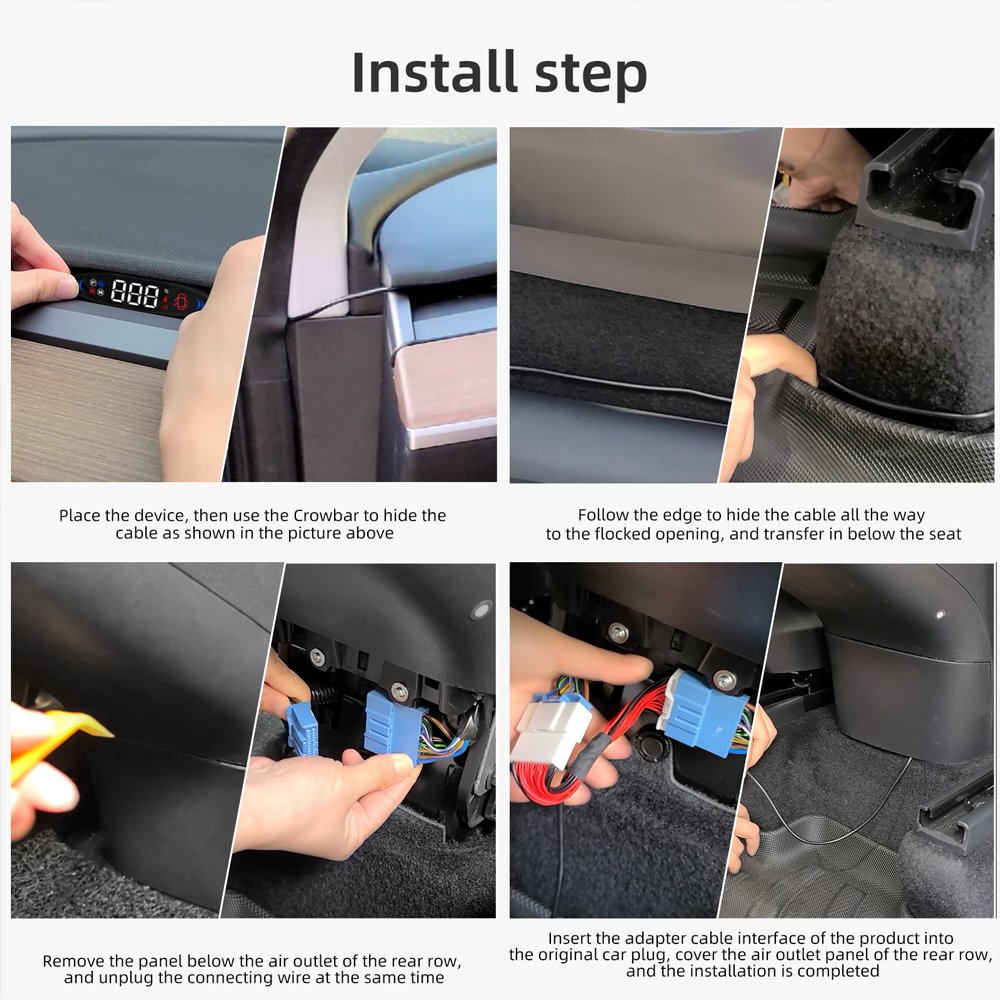 Popular Auto Hidden Digital Meter HUD Head up Displays T7 Model 3 Model Y Universal Speed Meter Gauge HUD Computer for Car