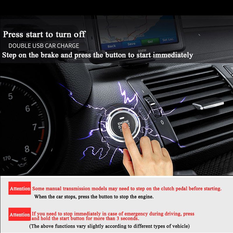 Hot Sales Universal Type Car Alarm Passive Keyless One Button Start Remote Control System Auto Central Lock Push Button Start