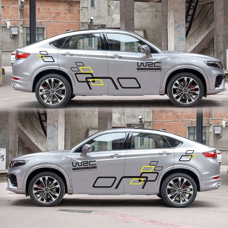 2pcs High Quality Auto Vinyl Film Car Styling Sticker Both Side Body Tuning Decoration Accessory with 1 Year Warranty
