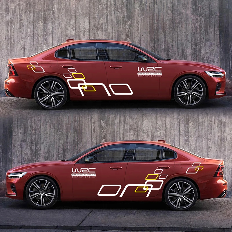 2pcs High Quality Auto Vinyl Film Car Styling Sticker Both Side Body Tuning Decoration Accessory with 1 Year Warranty