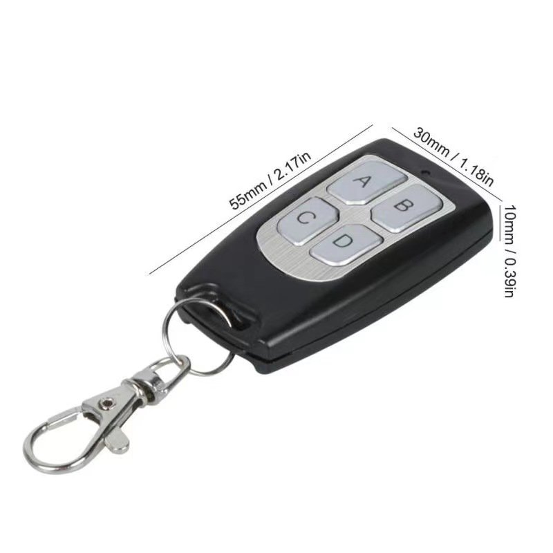 433 mhz RF Remote Control Learning Code 1/2/3/4 Button Black One Key for Gate Garage Door Controller