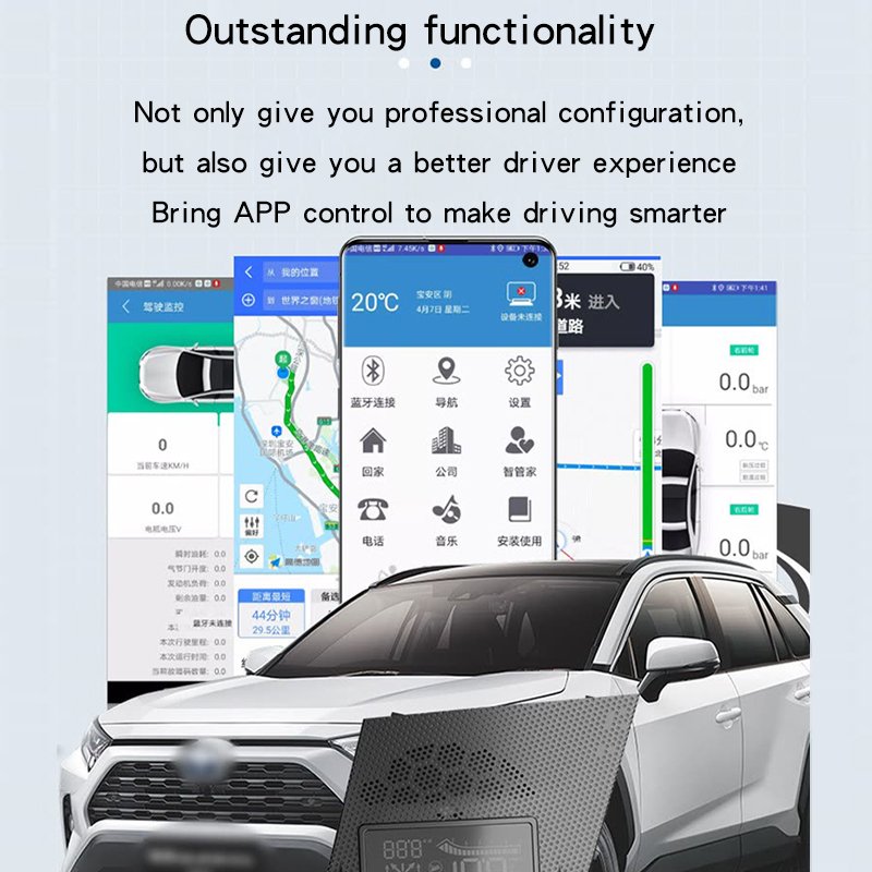 Car Smart HUD Head up Display Projector Windshield Driving Screen Full Function for Toyota Sienna 2022