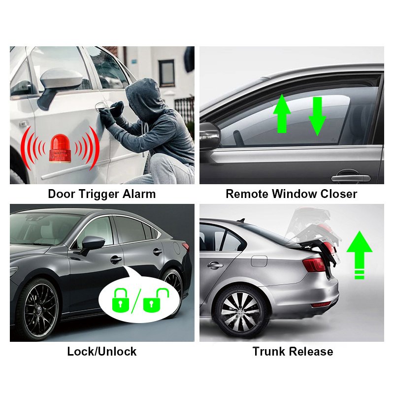 HENGMALL Universal Auto Remote Central Kit Door Lock Keyless With Remote Contr Entry System Central Locking Car Alarm Systems