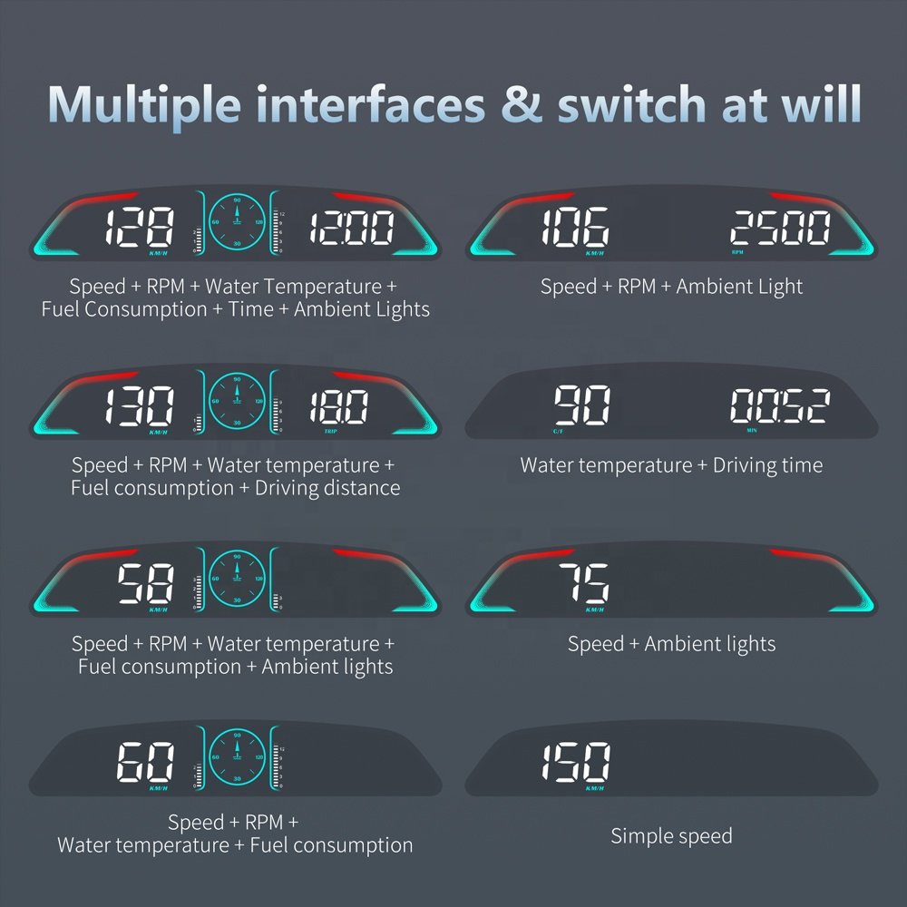 WiiYii 2025 New Diagnostic Tool Universal Head up Display Digital OBD2 Speedometer Water Temp B3 Car HUD