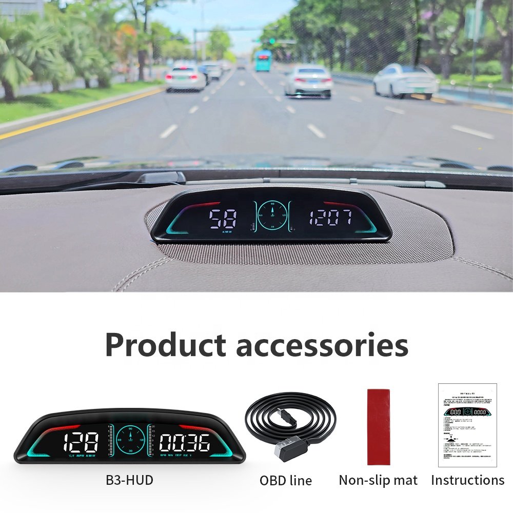 WiiYii 2025 New Diagnostic Tool Universal Head up Display Digital OBD2 Speedometer Water Temp B3 Car HUD