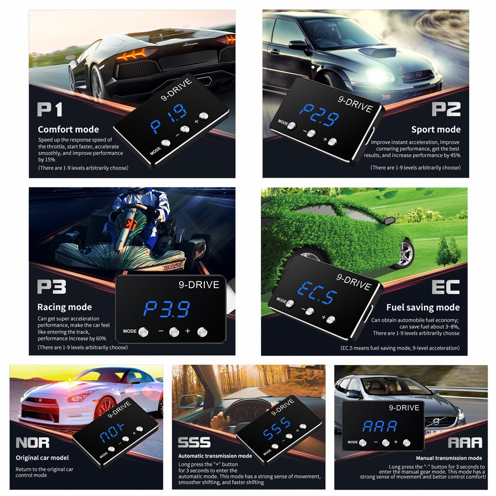 Electronics Accessories 9 Drive 9 Modes Digital Car Throttle Response Controller Racing Accelerator Potent Car Pedal Booster