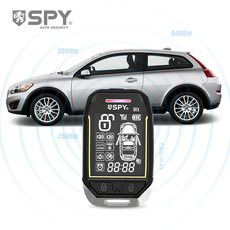 SPY Universal 2-Way Auto Security Car Alarm System With Immobilizer Anti-Hijack Compatible With Chevrolet Hyundai Camry Models