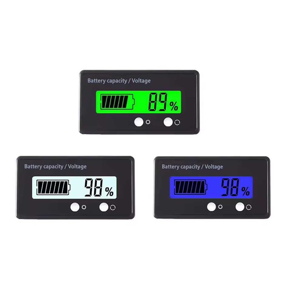 DC 12V 24V 36V 48V 72V Battery Capacity Voltage Meter With Alarm, Battery Capacity Gauge Indicator, Battery Indicator Monitors