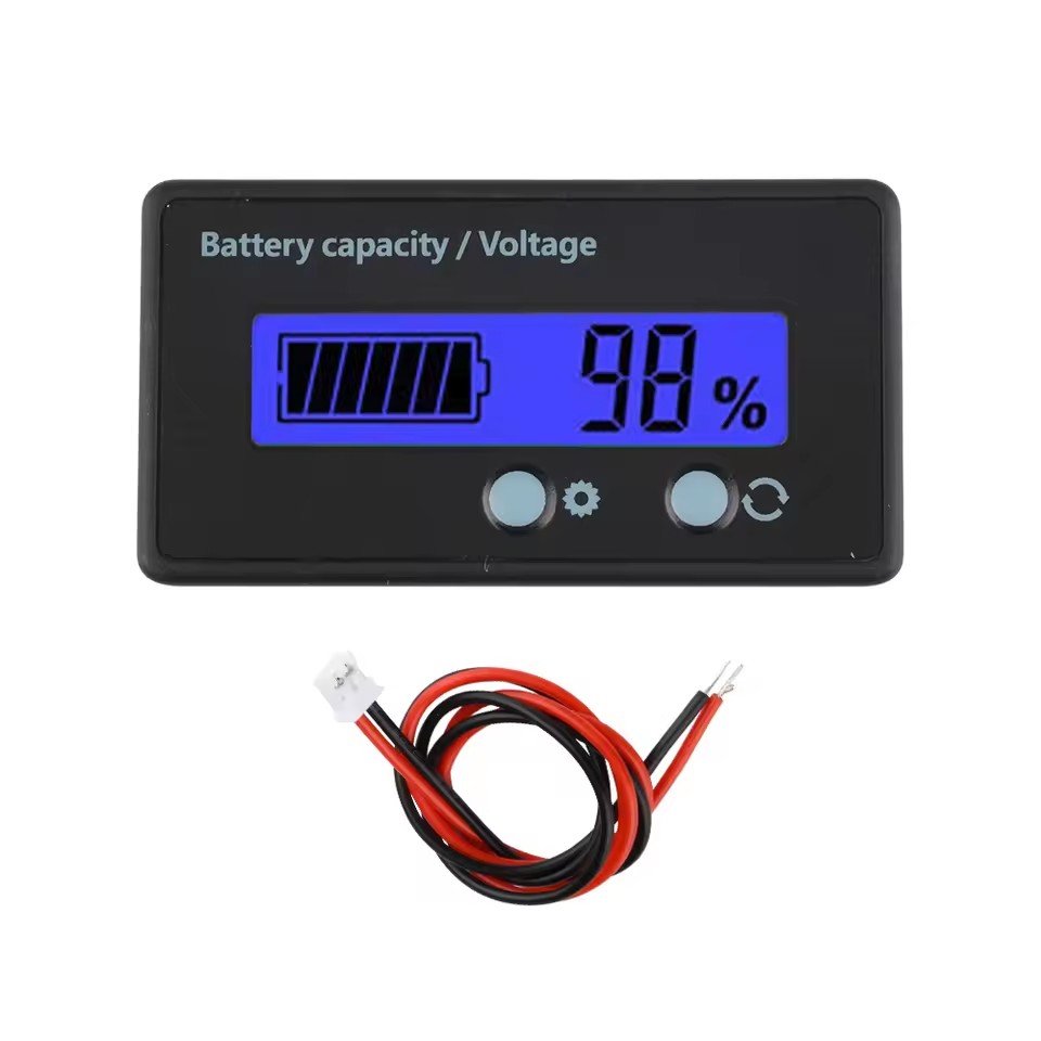 DC 12V 24V 36V 48V 72V Battery Capacity Voltage Meter With Alarm, Battery Capacity Gauge Indicator, Battery Indicator Monitors