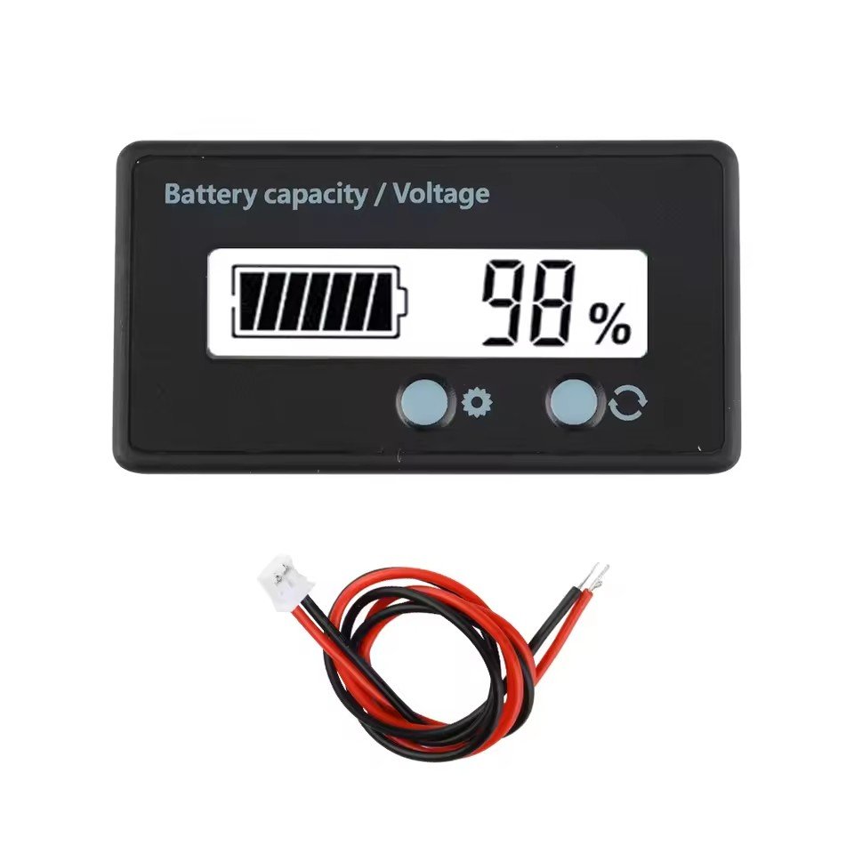 DC 12V 24V 36V 48V 72V Battery Capacity Voltage Meter With Alarm, Battery Capacity Gauge Indicator, Battery Indicator Monitors