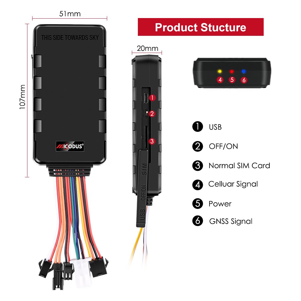 Oem Odm Micodus MV501G Fuel Sensor SOS Gps Tracking Device Car Tracker With Camera