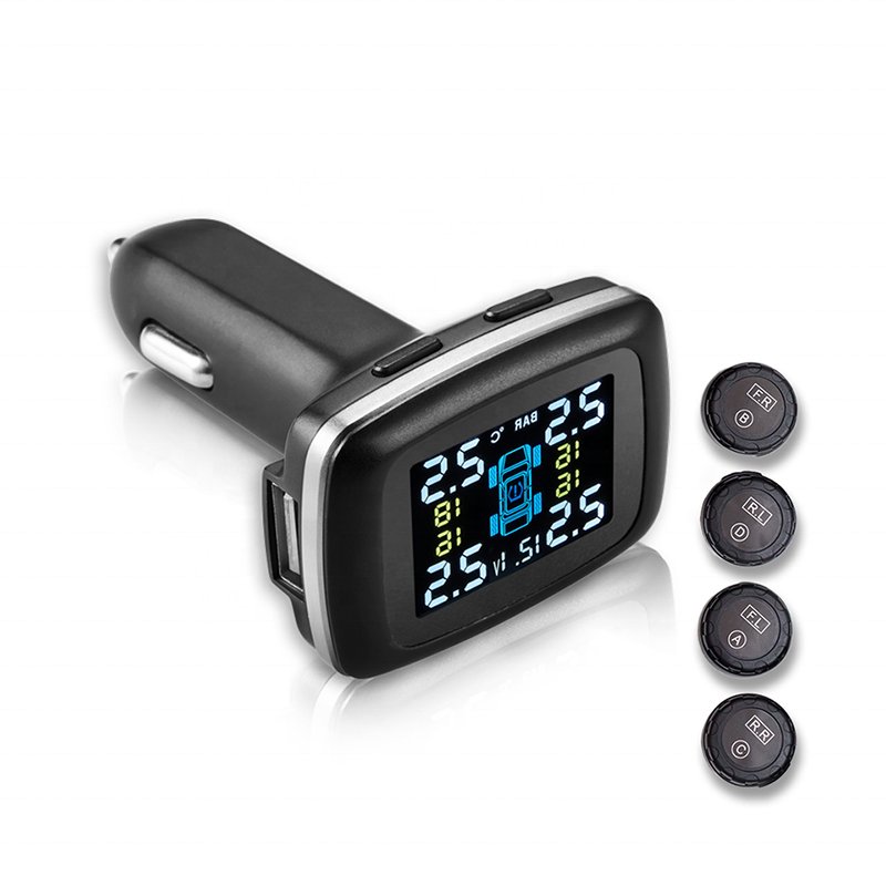Wireless Mini Cigarette Lighter TPMS for Car Internal Sensor Tire Pressure Monitoring System Gauge