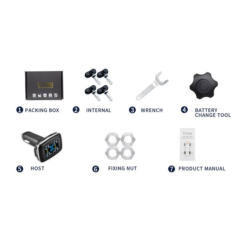 Wireless Mini Cigarette Lighter TPMS for Car Internal Sensor Tire Pressure Monitoring System Gauge