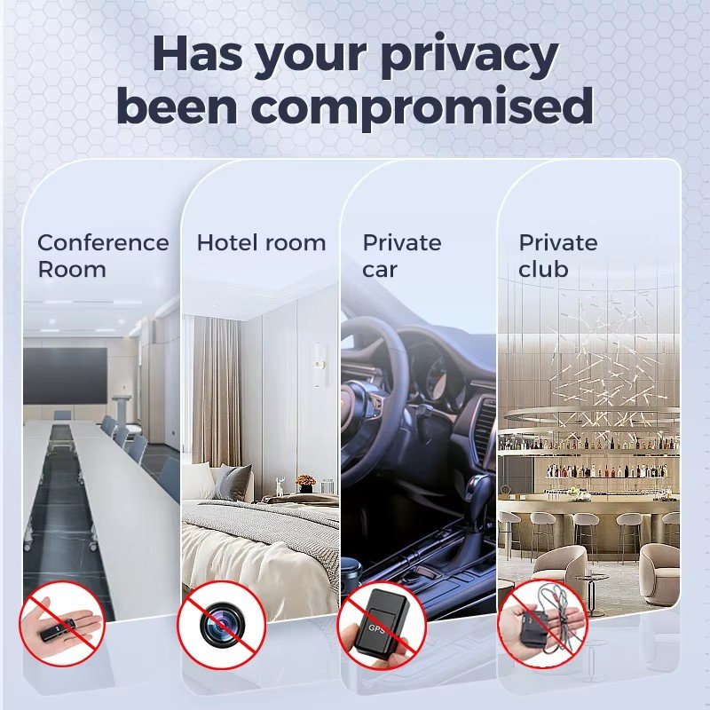 Level 5 Adjustable Sensitivity RF Signal Detector Anti-Eavesdropping Anti-Spy Car Alarm System Battery Power Candid Camera Radio