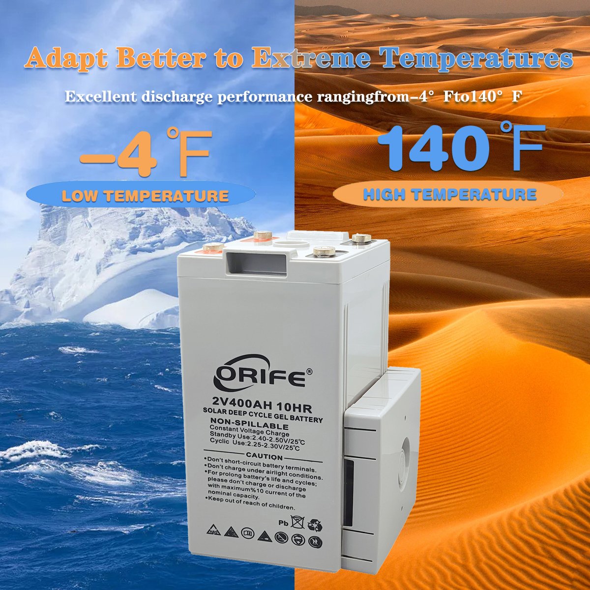 ORIFE Huizhou Overvoltage Material Deep Cucle 2v 200ah 400ah 600ah Sead Lead Acid Batteries