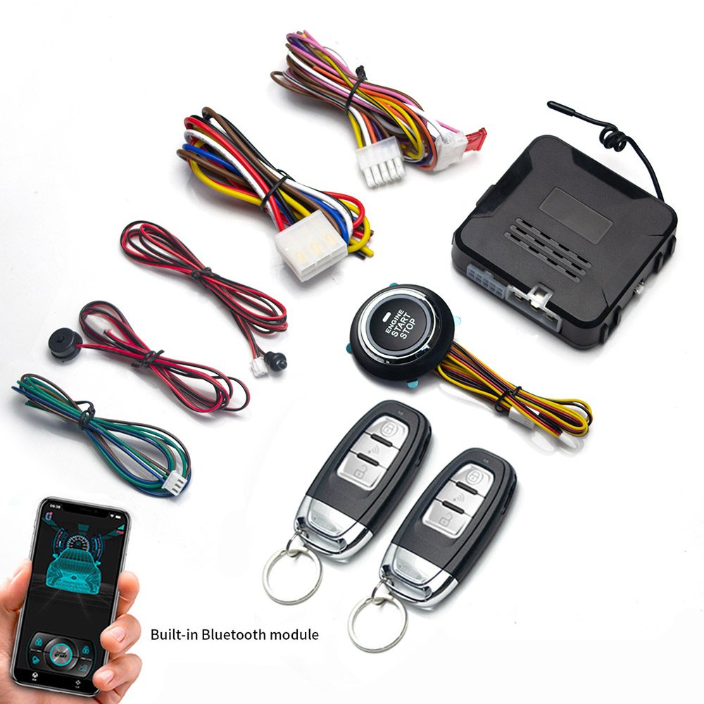 2024 New 12V Car General Refit One-key Start Anti-theft Device Mobile Bluetooth Car APP Pre-cooling and Preheating