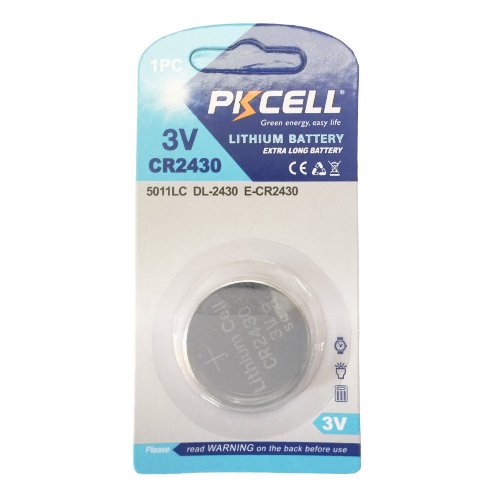 5pcs/card CR2430 3V Lithium BR2430 ECR2430 CR 2430 DL2430 Button Coin Batteries 270mah Capacity for Watch Toy Car Security Alarm