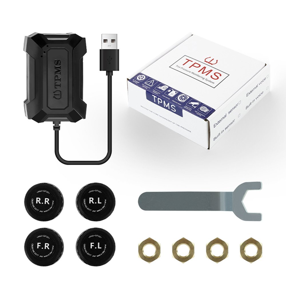 MEKEDE Smart TPMS Car Tire Pressure Alarm Monitor System 4 Sensors Display Solar Intelligent Tire Pressure Temperature Warning