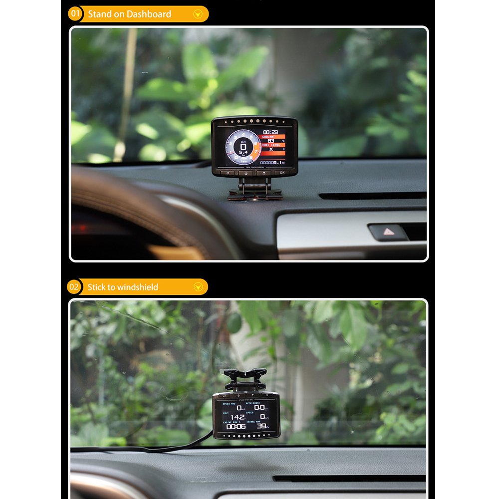 2024 Smart Gauge Obd Onboard HUD Multi-language Super Performance OBD2 Auto Head up Display Speed Alarm