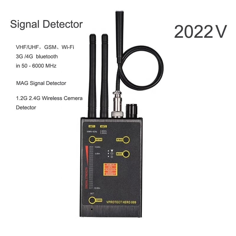 Portable handheld Hero 009 GPS Anti Alarm Hidden Camera Hunter Wireless scanner GSM RF Mobile Phone Signal Detector