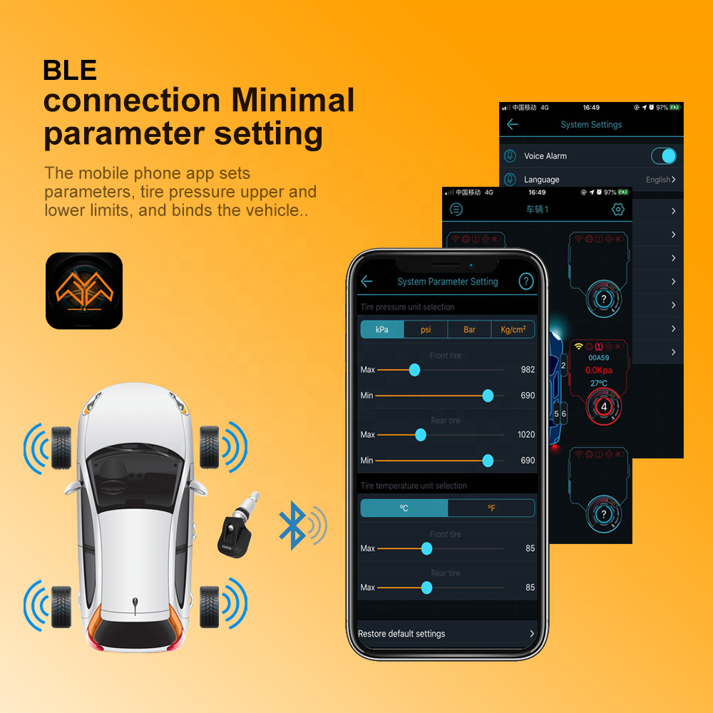 TPMS Built-in Internal Wireless Pressure Sensor 2 in 1 Universal TPMS System Sensorr for Truck Car