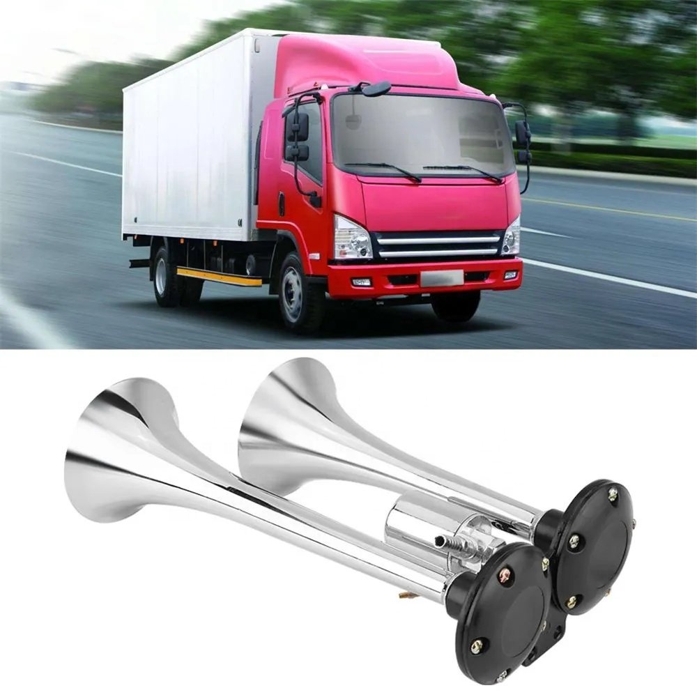 12v / 24v Dual Trumpets Super Loud Electric Solenoid Valve Car Electric Air Horn Speaker Air Horn Compressor for Truck Car