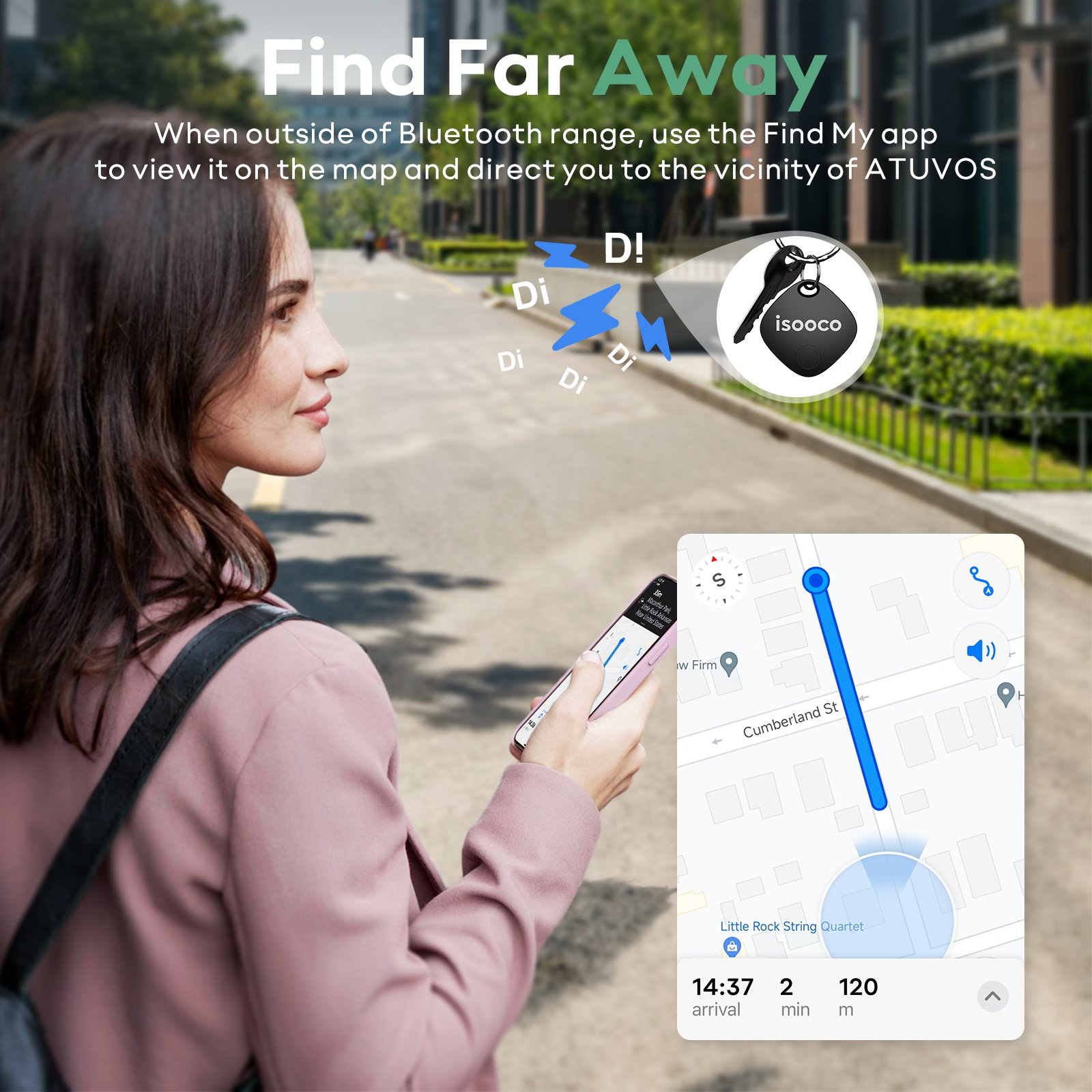 Smart Bluetooth Mini Pet Tracker and Key Finder with Anti-Lost Alarm for Child and Dog Tracking for Personal Use and Baggage
