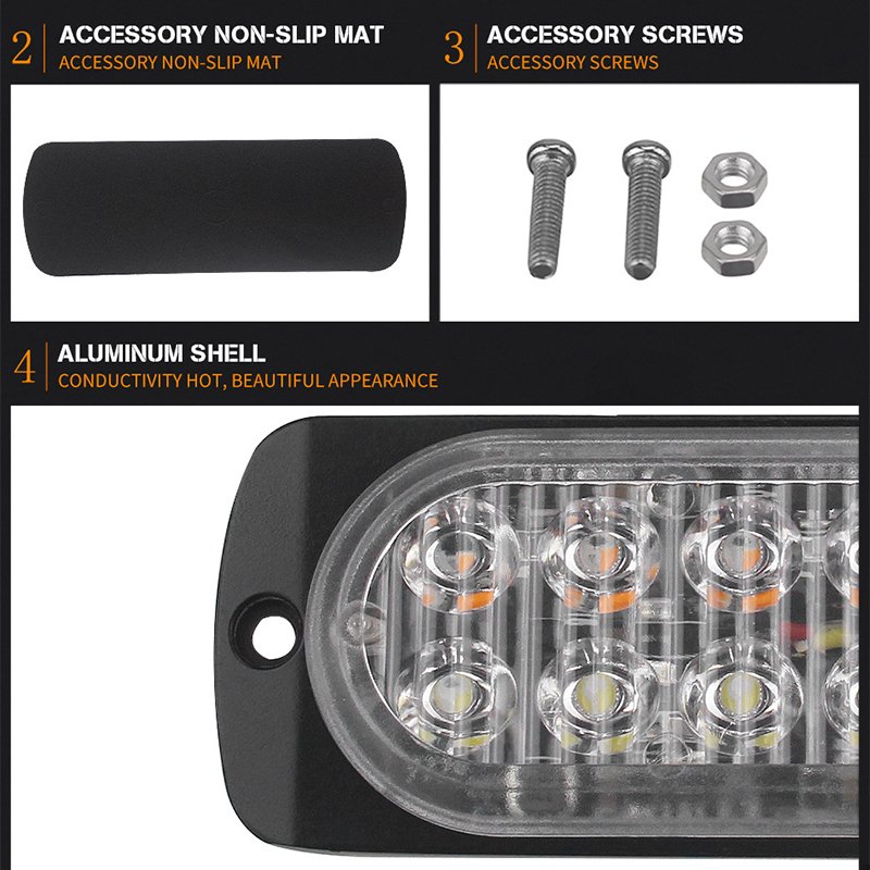 12V 24V LED Strobe Warning Light Work Lamp 12LED Driving Fog Lights Spot Beam Offroad SUV 4WD Auto Car Boat Truck ATV SUV