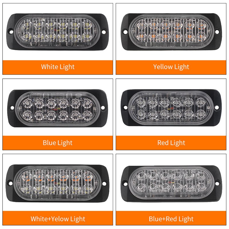 12V 24V LED Strobe Warning Light Work Lamp 12LED Driving Fog Lights Spot Beam Offroad SUV 4WD Auto Car Boat Truck ATV SUV