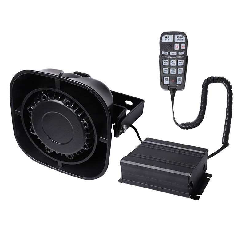 Black Waterproof Long Horn Speaker Outdoor Motorcycle Horn Alarm Car Ambulance Siren Speaker for Automotive Parts