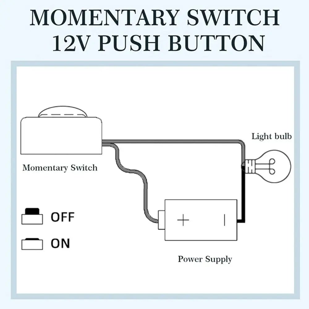 1Pc Momentary Push Button on Off Switch Black Plastic 12V 24V Car Alarm Button DIY Flashlight Surface Mount Mini Button Switch