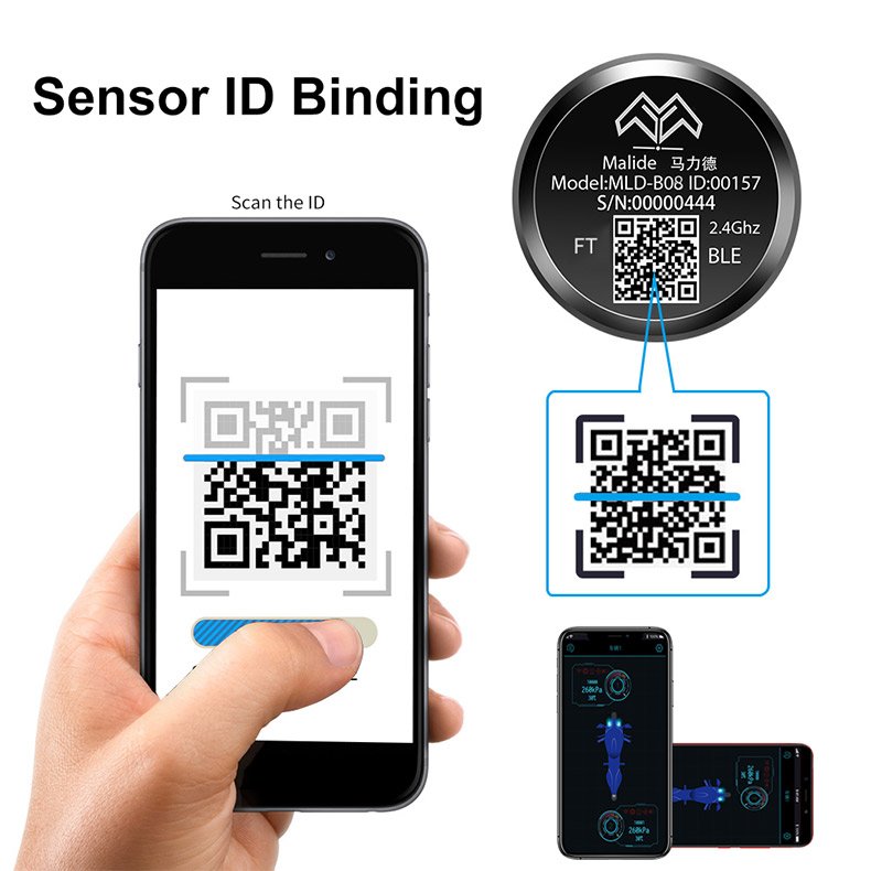Wireless Motorcycle Android Ble Tpms Digital Tire Pressure Monitoring System Tire Pressure for Bike Steel