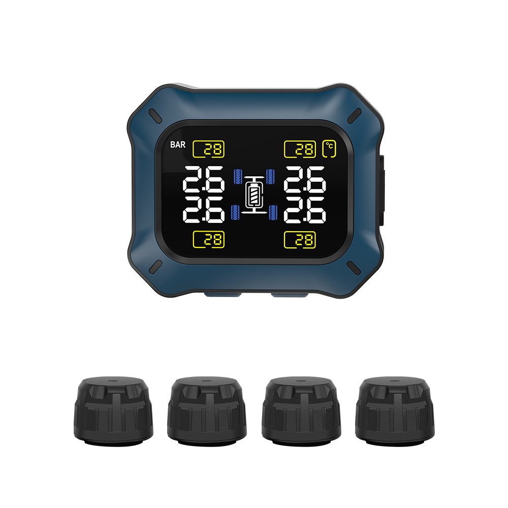 Factory Direct Sales Tire Pressure Monitoring System Automatic Safety Alarm System LCD Display Suitable for Home Cars and ATVs